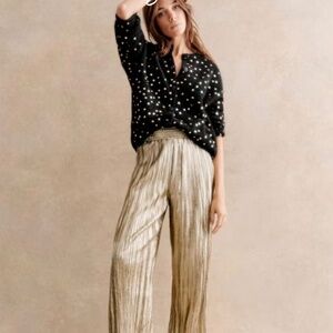 New with tag Sézane Cyrano Trousers in Gold Metallic size 4 / 36